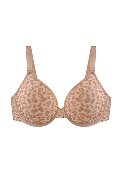 Leopard wild Unlined Plus Size Breathable Soft Mesh No Padding Underwire Bra