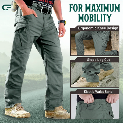 Men's Military Cargo Tactical Pants Ripstop Lightweight Cotton Stretch Combat Outdoor Hiking Pants