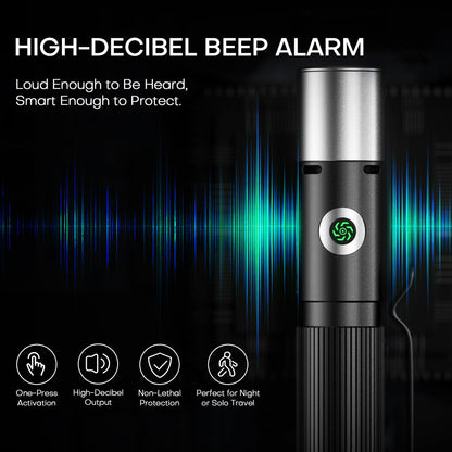 600LM Rechargeable EDC Flashlight - 7 Modes, Magnetic Base & Emergency Alarm