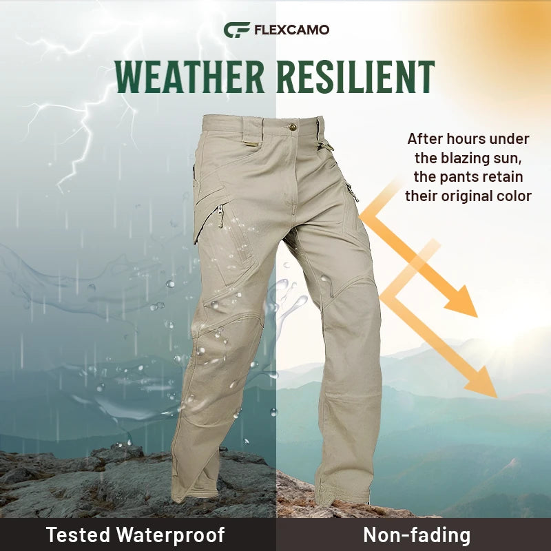 Men's Military Cargo Tactical Pants Ripstop Lightweight Cotton Stretch Combat Outdoor Hiking Pants